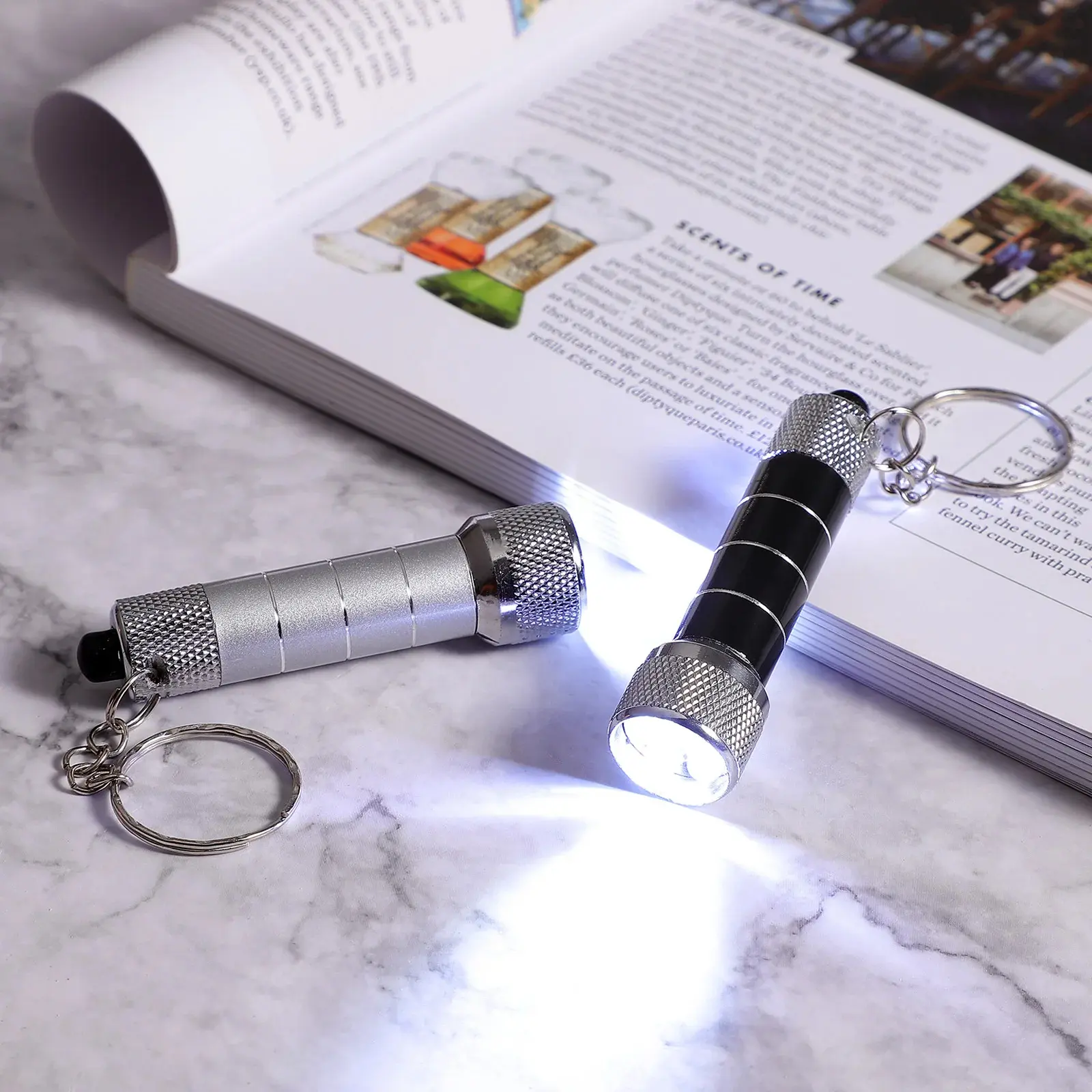 FCJ Portable LED Tactical Flashlight Mini Keychain Light for Emergency Night Camping Aluminum Keyring Torch
