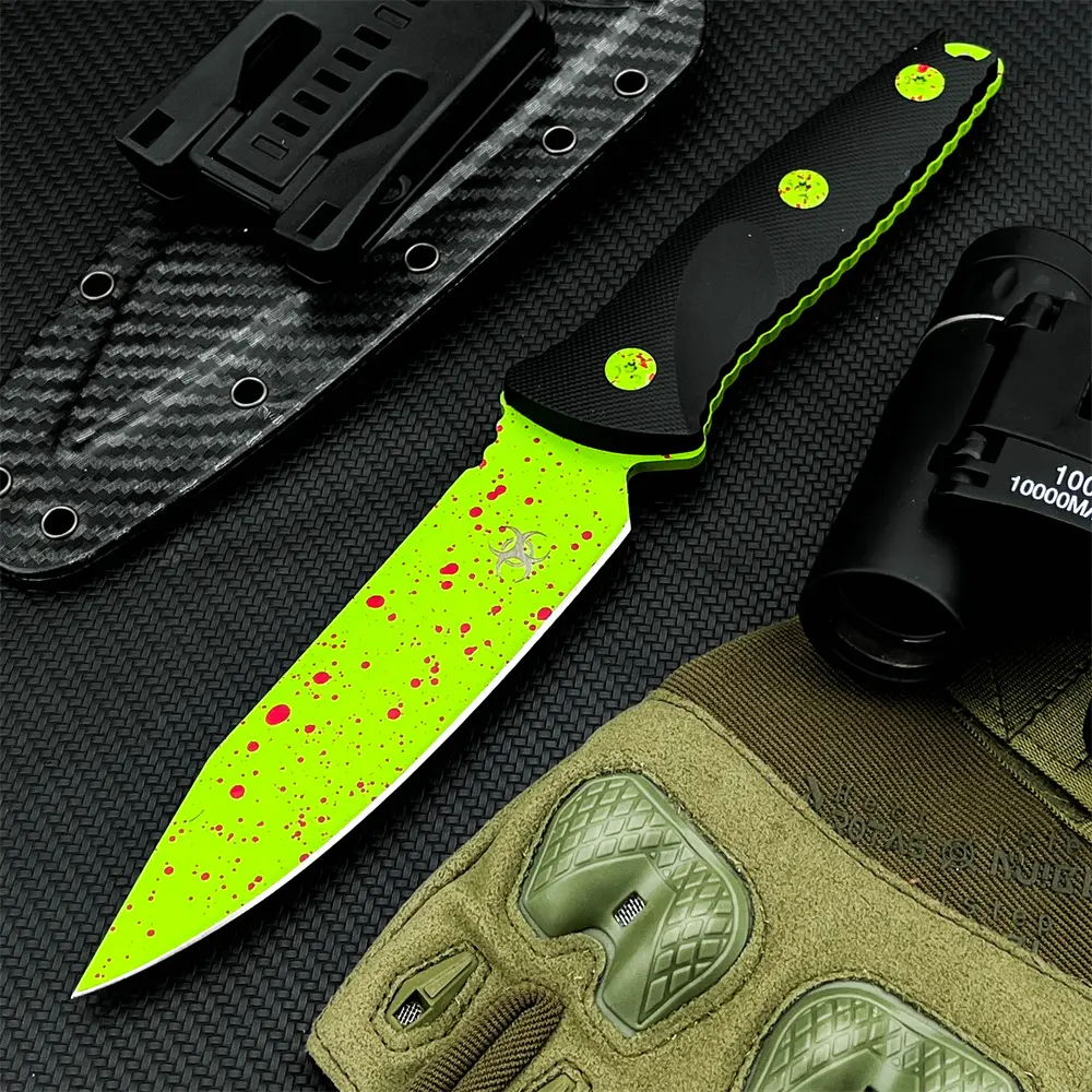 New Outdoor Special Edition Ultra-Compact Fixed-Blade Knife with Sheath: 8Cr13MoV Blade, Nylon Fiber Handle Portable Outdoor Tool for Jungle Trekking, Camping, and Fishing, EDC Survival Tool, Outdoor Knives