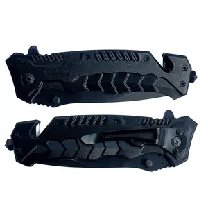 Car Safety Tactical Pocket Knife for Men EDC Tool - Serrated Sharp 3.5" Blade - Spring Assisted Folding Knives - Hunting Camping with Wire Cutter Glass Breaker - Best Gift Idea for Men Women HB 207 Survival Tools Survival Gear knife pocket self defense