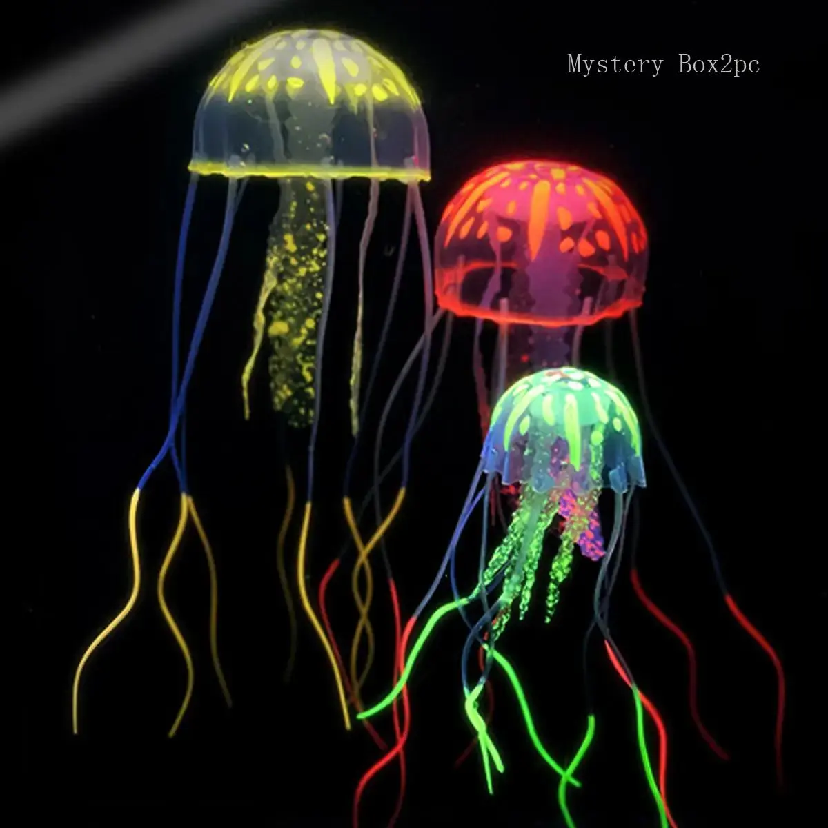 Random Color Artificial Jellyfish Ornaments, 2 Counts Luminous Fish Tank Decorations, Aquarium Fish Decorations, Fish Decorations For Tank, Aquarium Supplies