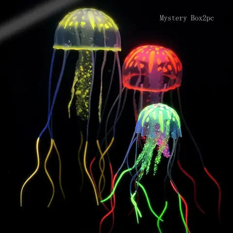 Random Color Artificial Jellyfish Ornaments, 2 Counts Luminous Fish Tank Decorations, Aquarium Fish Decorations, Fish Decorations For Tank, Aquarium Supplies