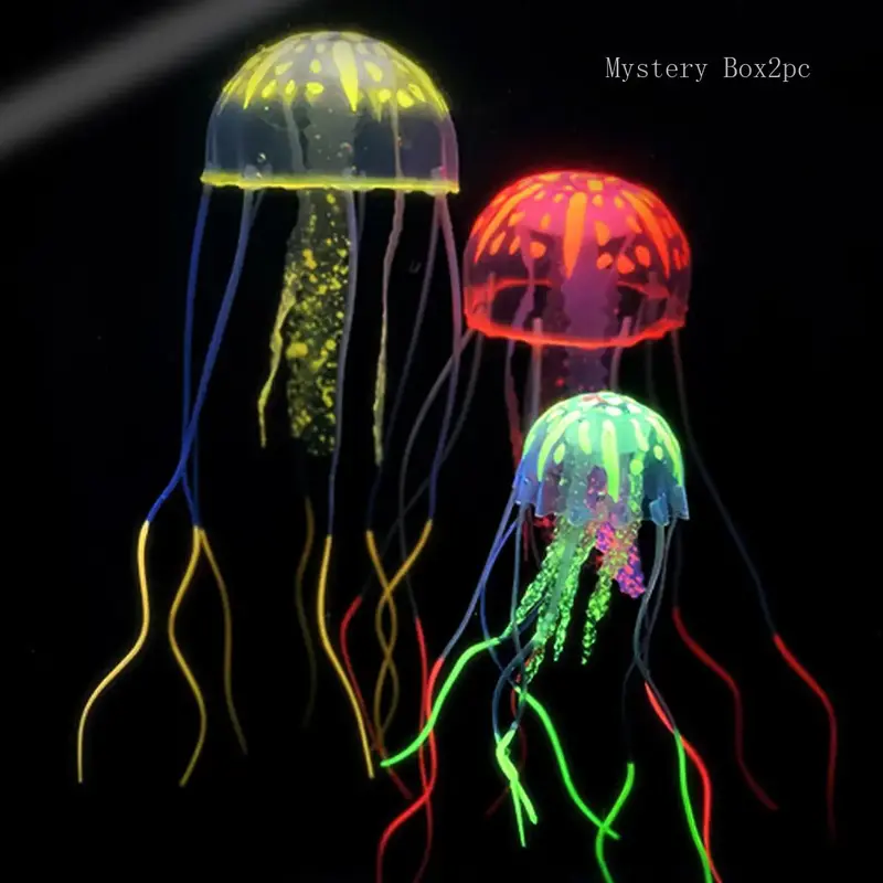 Random Color Artificial Jellyfish Ornaments, 2 Counts Luminous Fish Tank Decorations, Aquarium Fish Decorations, Fish Decorations For Tank, Aquarium Supplies