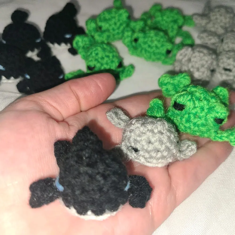 Handmade Crochet Mini Whale, Orca, and frog!