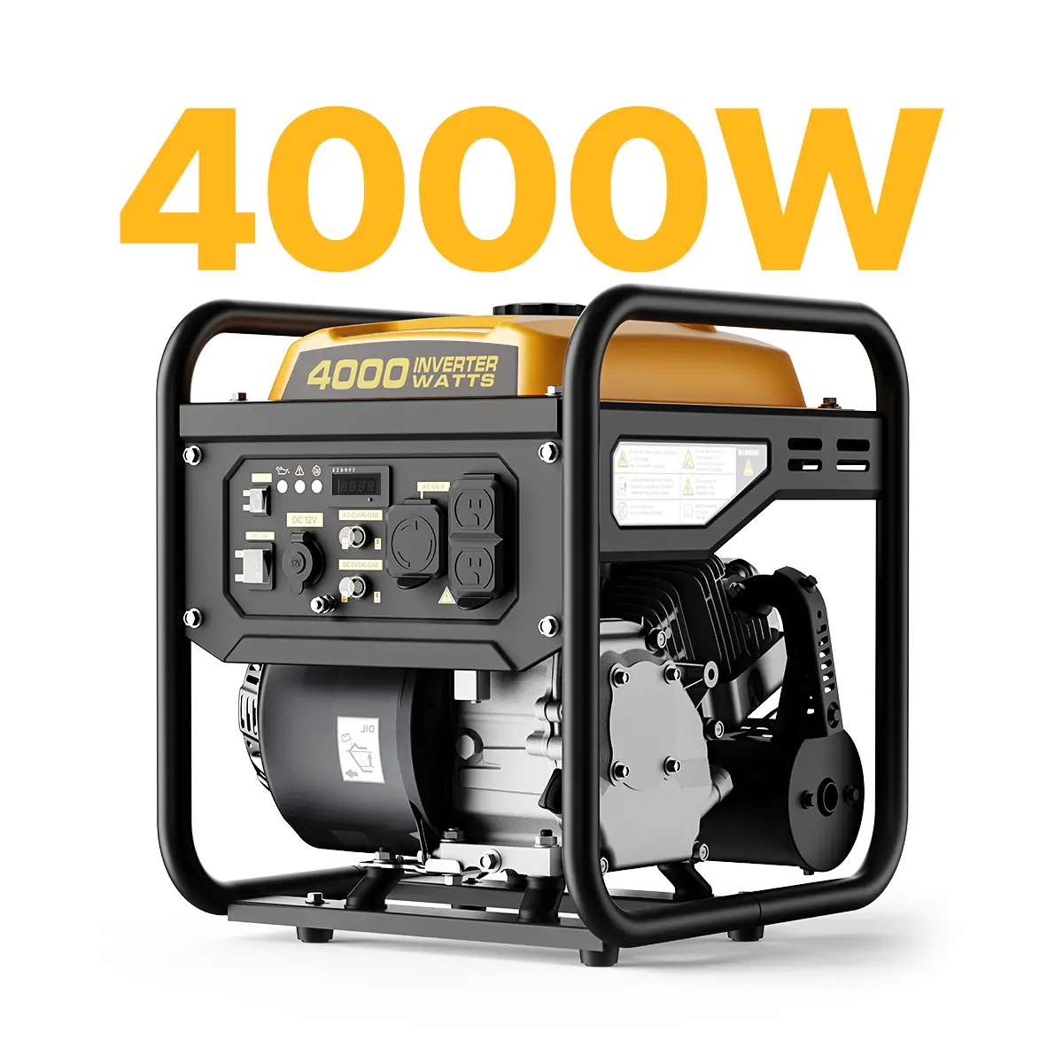4000W Max 3400W Rated Gas Inverter Generator, 120V 60Hz Portable Open Frame Generator, EPA Certified Quiet 72dBA Hand Start Generator for Camping RV Home Emergency Backup Power