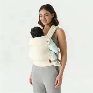 Ergonomic Baby Carrier Newborn to Toddler, Lightweight & Breathable Cotton Infant Carrier for Hands Free Comfort (Cotton Linen), Maximum Load Bearing 35 lbs