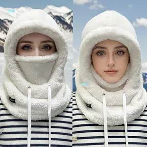 Winter Warm Balaclava Thermal Windproof Ski Hood Motocycle Face Cover Polar Fleece Adjustable Cycling Neck Cover Full Face Mask