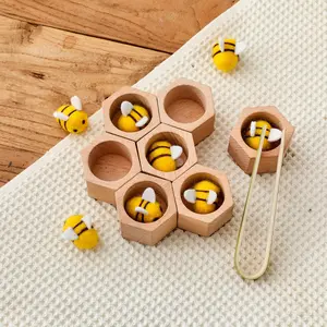 Montessori Wooden Bee Hive Game, Early Education Training Toy, Sensory Board, Baby Intelligence Essential, Halloween Gift Idea!