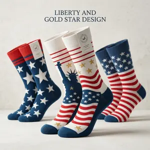 Ultimate 9-Pack American Style Socks: Patriotic Stars & Stripes, Iconic Statue of Liberty, and Bold Money Sign designs.  Premium combed cotton with reinforced heels, blending U.S. heritage with urban streetwear for maximum comfort.