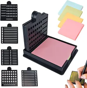 2026 New Sticky Note Stencil, Sticky Note Holder with Five Templates, Suitable for 3x3 Inch Sticky Notes, Perfect for to-Do Lists, Home, Office, Reusable Sticky Notes Dispenser