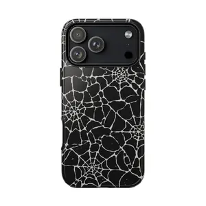 Black Spider Web Phone Cas, Gothic Aesthetic Black & White Shockproof Protective Cover for ip and ss, gift for her for him