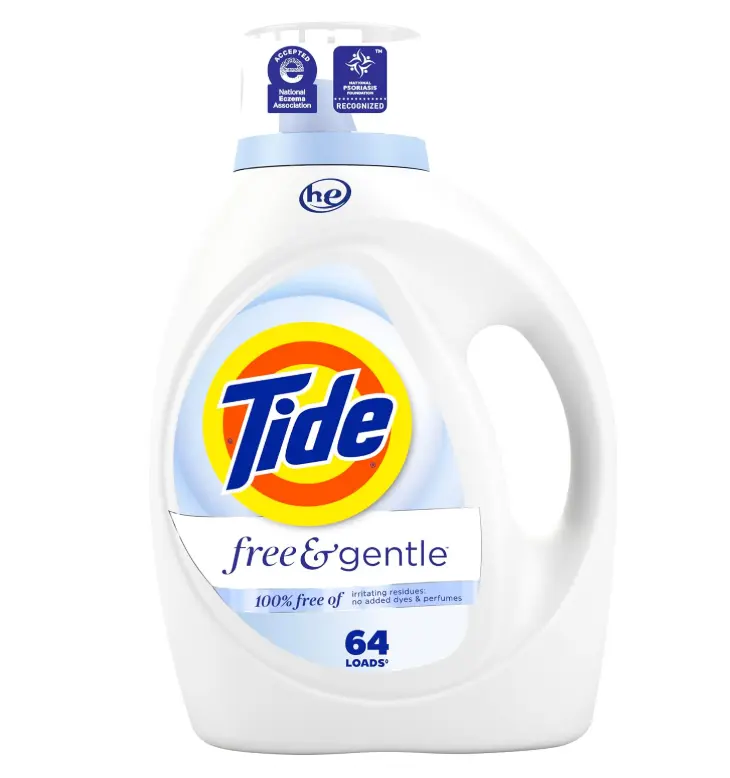 Tide Free & Gentle Liquid Laundry Detergent, 64 Loads, 84 fl oz, Tide Laundry Detergent, Clean Laundry Detergent