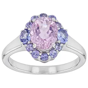 JTV Pink Kunzite Rhodium Over Sterling Silver Ring 2.91ctw