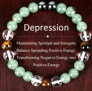 Handcrafted 8mm Stone Stretch Bracelet, perfect for depression