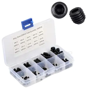 200 Pieces 304 Stainless Steel Allen Head Socket Hex Screws, Cup Point Set for DIY Projects, Durable Carbon Steel Fasteners