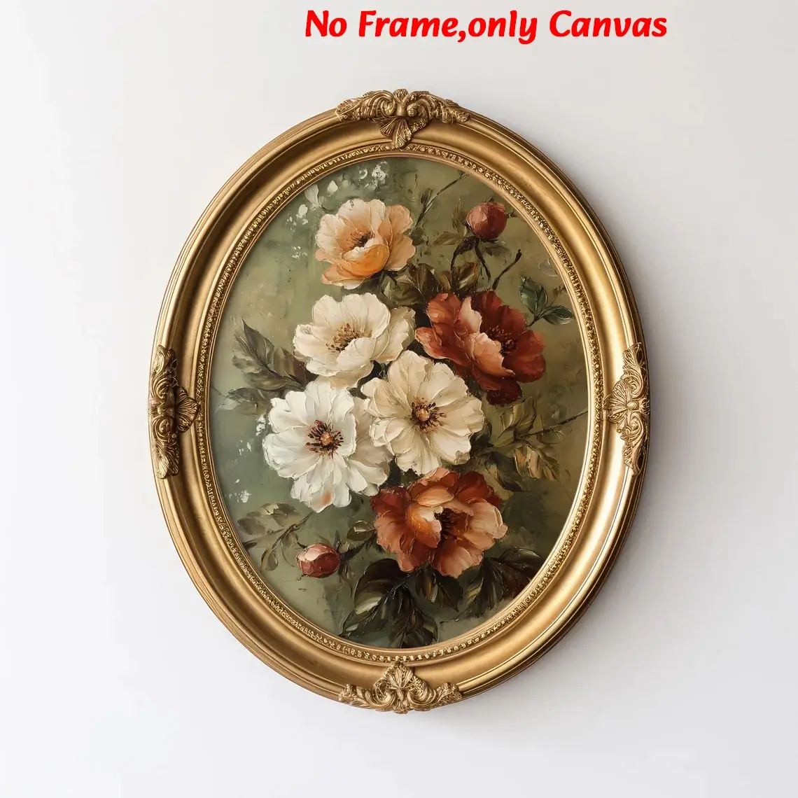 1 pc, wall art, vintage poster, antique style floral art print, Artwork, moody cottage canvas painting, living room aesthetic, bedroom decor, apartment decor, housewarming gift, unframed
