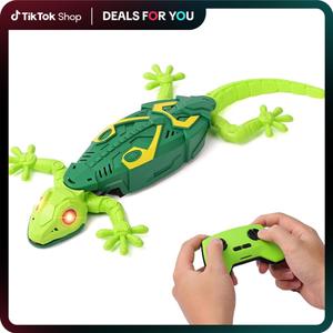 Hotfree RC Wall Crawler Gecko, Rechargeable Remote Control Prank Toy, Electric Lizard Toy with LED Glowing Eyes, 360° Spin, Upgrade Low Noise Animal Toy, Fun Indoor Toy, Party Toy, Family Fun, Idea Birthday Christmas Gifts for Kids Boys Girls Adults