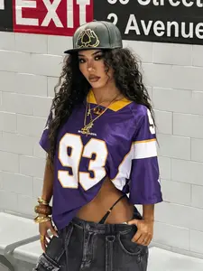 Crew Neck Short Sleeve Football Jersey Style Tee, Perfect for Spring & Summer Daily Wear, School Uniforms, Comfortable Fit, Jersey Shirts