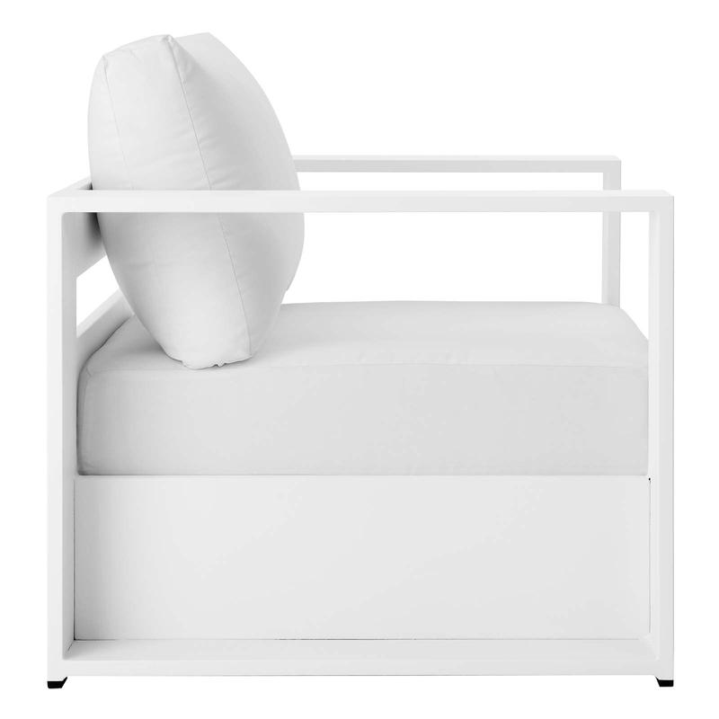 Modway Tahoe Outdoor Patio Powder-Coated Aluminum Armchair in White White