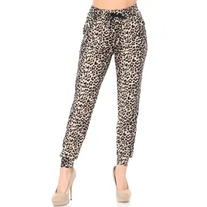 Buttery Smooth Feral Cheetah Joggers - Casual Comfy Fashion - Loose Fit with Banded Ankles - Elastic Waist - String Tie - 2 Front Pockets - Cute Fashion Comfort Wear - Women's Fashion Joggers - Chic Womenswear - Quick Easy Outfits - Womenswear Bottoms