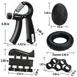 5 Pack Hand Grip Strengthener Kit - Adjustable Resistance Gripper + Finger Exerciser, Perfect Boyfriend Gift for Athletes & Forearm Training