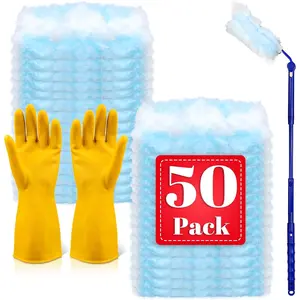50 Pack Duster Refills Compatible with  Dusters, Disposable Replacement Heads with Extendable Handle for Dust Removal  Vents, Baseboards, Ceiling Fans, Crevices & Hard-to-Reach Places