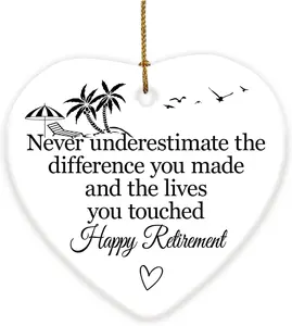 Retirement Gifts for Woman,Christmas Ornaments 2024,Never Underestimate The Difference You Made and The Lives You Touched,Happy Retirement Appreciation Gift for Retired Teacher Nurses Coworker Friends