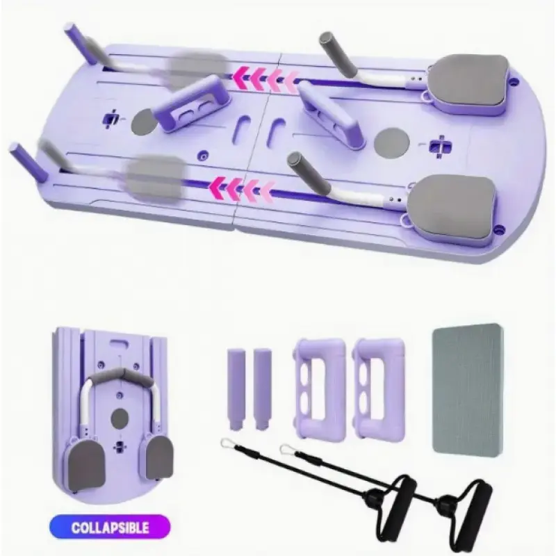 2026 Pilates Board - Lightweight, Foldable 8-in-1 Multifunctional Trainer with Resistance Bands for Abdominal, Push-Up, Balance Training at Home & Gyms