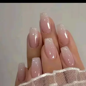 White ombre press on nails