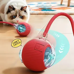 2-in-1 Interactive Electric Cat Ball: Auto-Roll + Teaser Rope for Indoor Fun sale