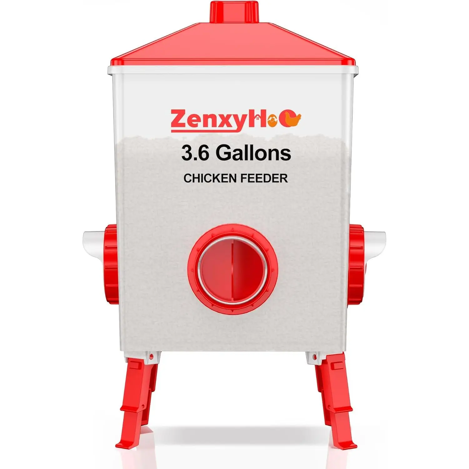 3.6 Gallons Chicken Feeder Bucket with Adjustable Legs and Anti Roost Cone