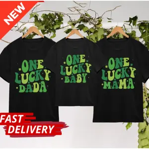 Personalized LUCKY Family Matching Shirts, Custom One Lucky Mama Dada Baby St Patricks Day Shirt, Saint Patricks Day Family Group Tee