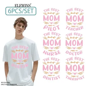 6 Sheets Mother's Day Quote Heat Transfer Vinyl HTV Gold Foil DTF Transfer for Tshirt Hoodie Jeans Backpack Pillow Washable Iron on Decal for Men Women