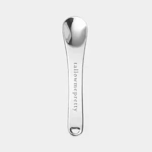 Tallow Me Pretty Metal Spatula - Stainless Steel Skincare Tool with 'tallowmepretty' Text for Clean Application & Hygiene