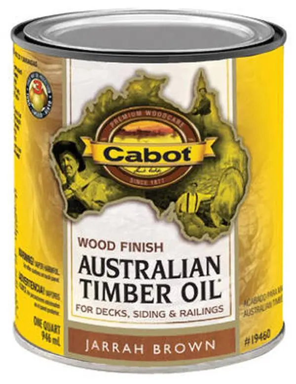 Cabot Samuel 19460-05 Traditional Oil Wood Care Treatment, QT Jarrah Brown Australian Timber Oil - Deep Penetration Outdoor Formula, VOC-Compliant Ready-Mix Solution, Low Odor, Color Clarity, Soap & Water Clean Up for Decks, Outdoor Furniture, Siding