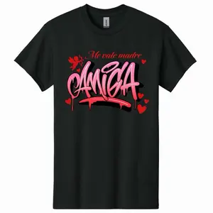 Amiga Unisex Valentine’s Day Shirt with Heart Design and 'Me vale madre' Text