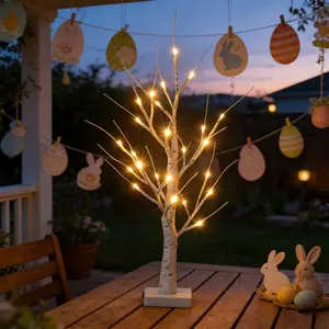 2-Pack Birch Tree Lights Warm Glow Ambient Light Fourth of July Lit Trees Creative Branch Lights Holiday Wedding Party Decorations LED Night Light Battery Powered No Flame Safe Living Room Dining Table Romantic Lighting Gift, Natural Look, Flame-Free,summ
