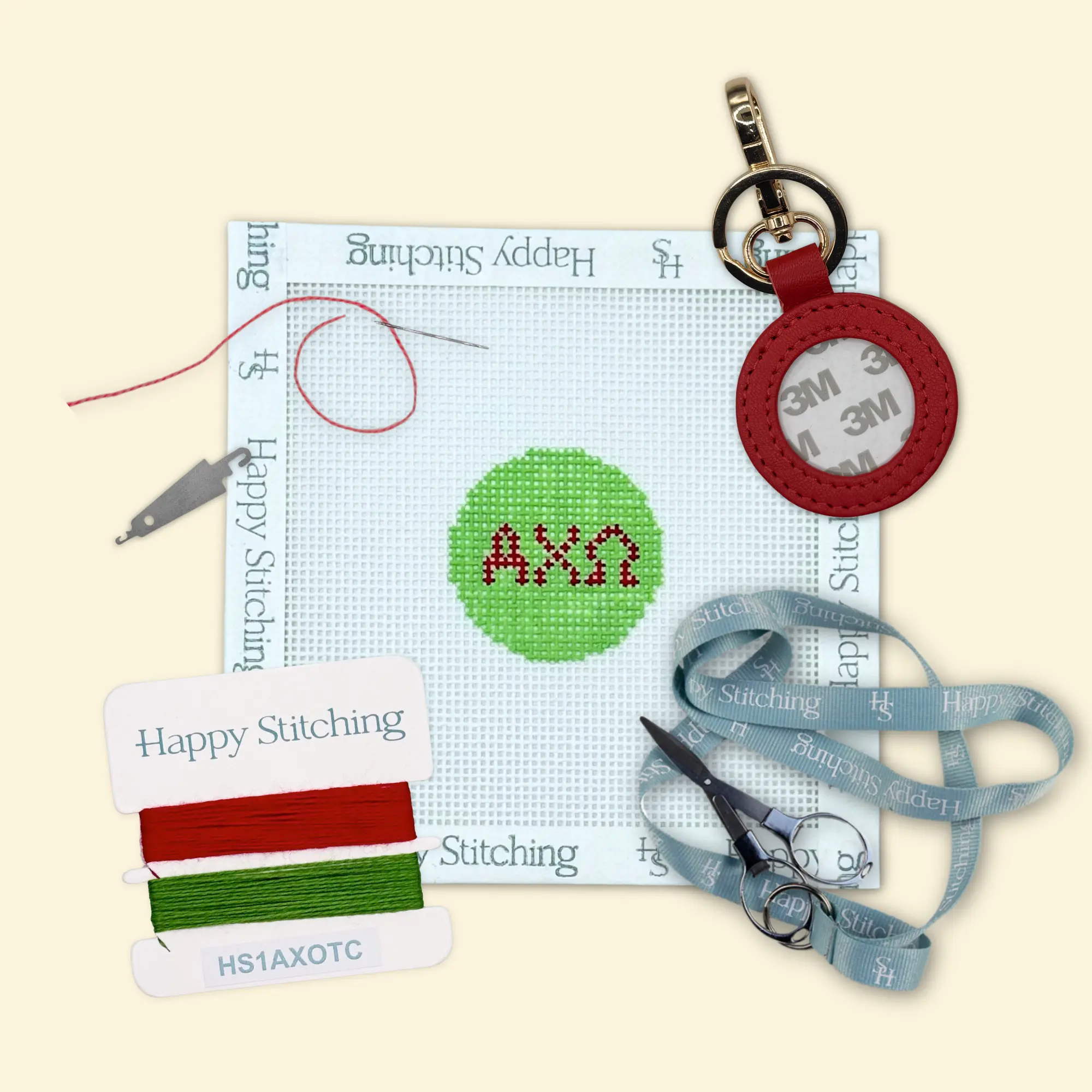 Alpha Chi Omega Key Fob Needlepoint Kit