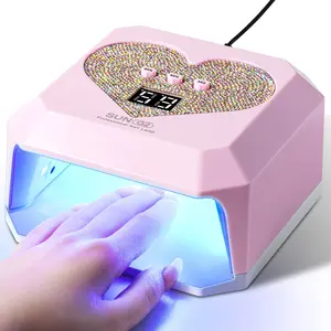 Professional UV Nail Lamp, Heart-Shaped Gel Drying Machine, Large Capacity, Quick Cure, LCD Display, Auto Sensor, //