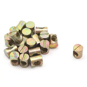 20-Pack M8 x 15mm Barrel Nuts Wood Crib Nus for Furniture Futon Beds Crib Chairs, Zinc Plated