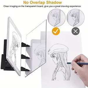 PVC Optical Drawing Board Kit, Tracing Reflection Sketching Tool for Artists, Art Supplies, Image Reflection Lens, Adjustable Stand, Beginner Friendly