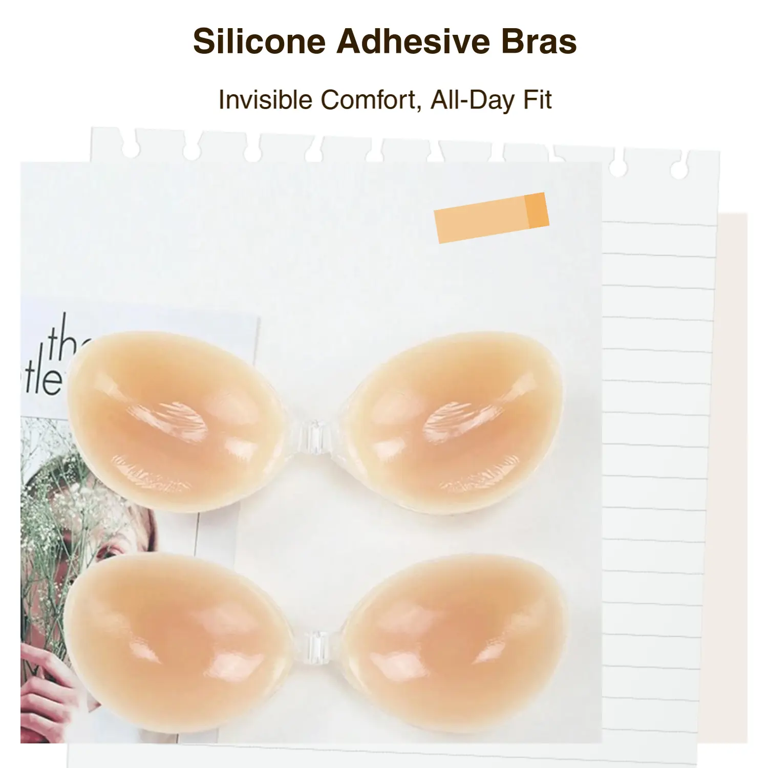 Women's Silicone Adhesive Bra Set Invisible Reusable Design Perfect for Weddings Summer Comfortable Daily Wear Underwear Transparent Material Seamless Look tiktokshopspringglowup