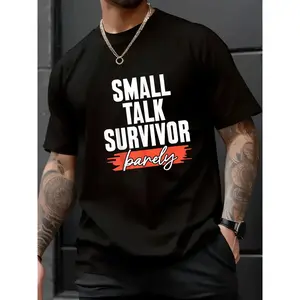 100% Cotton Unisex Escaping Survivor | Ideal for Introverts T-Shirt - Printed Short Sleeve T-Shirt Top