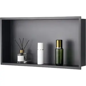 VEVOR Shower Niche, 13x 25x 4 inch Recessed Wall Niche Double - layer, with Hollowed - out Divider, Heavy - duty Stainless Steel Modern Shampoo Storage Organizer, Waterproof, Silver for BathroomVEVOR Super Brand Day