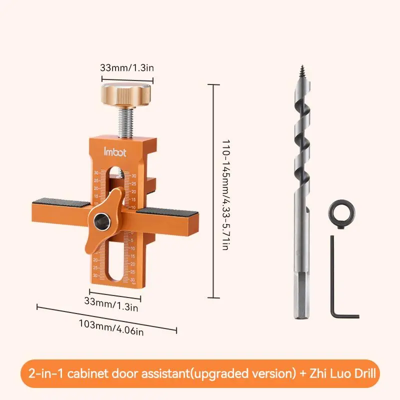 Imbot Cabinet Door Installation Fixture, A Two-in-One Installation Tool with Adjustable Positioner, An Aluminum Alloy Multi-functional Cabinet Door Po