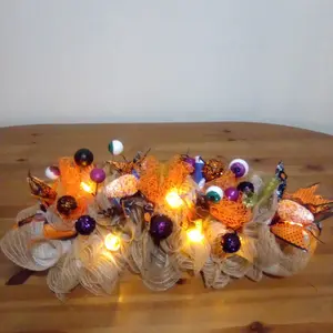 Halloween Table Decor with Spooky Pumpkin Lights in Multiple Colors