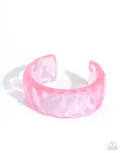 Adorable Andante - Pink Acrylic Cuff Bracelet - Paparazzi