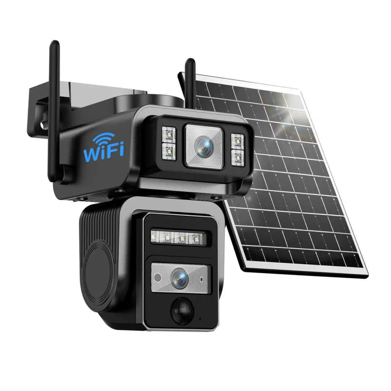 Solar WiFi Security Camera 2K Dual Lens PTZ, Outdoor Wireless, AI Human & Vehicle Detection, Auto Tracking, Full Color Night Vision, 2-Way Audio, 8000mAh Battery, 24/7 Recording, Remote View, IP66 Waterproof, Seckun AJ19