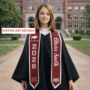 Personalized College Graduation Stole, Custom Name Graduation Sash, Class of 2026 Grad Stole, Senior Graduation Gift, Custom Grad Stole