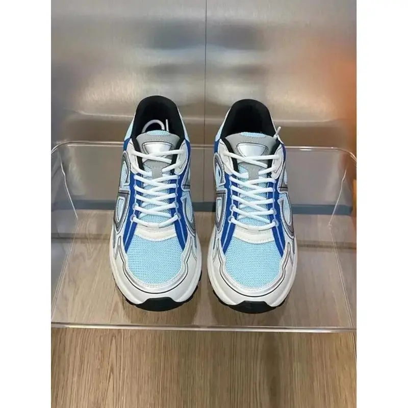 Spring Summer Fashion Casual  Flat Low Top Sneakers Men Breathable Mesh Round Toe Patchwork Lace Up Shoes Fashion Casual Trainers Casual Trendy Trainers