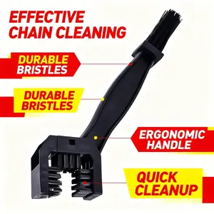 2Pcs 3-Sided Long Bristle Motorcycle Chain Brush - Universal Cleaning Tool for Motorcycles & Bikes